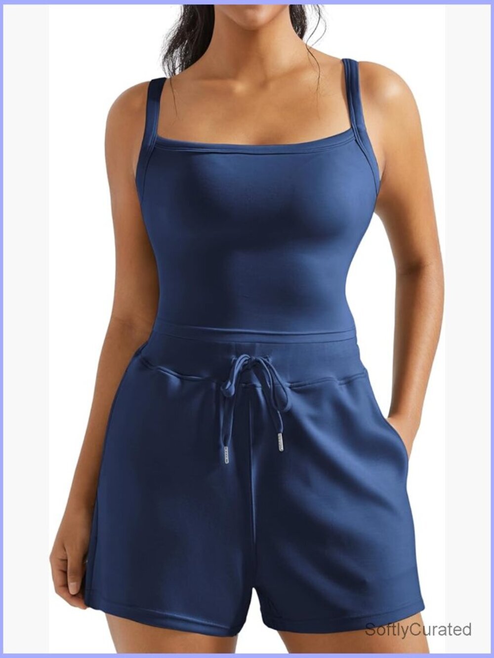 2 Piece Tank Top and Shorts Set Sleeveless Lounge Tracksuit with Pockets
